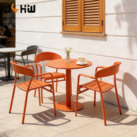 Chaise de salle à manger extérieure multicolore pour restaurant commercial, café, terrasse, balcon, jardin, avec structure moderne en aluminium