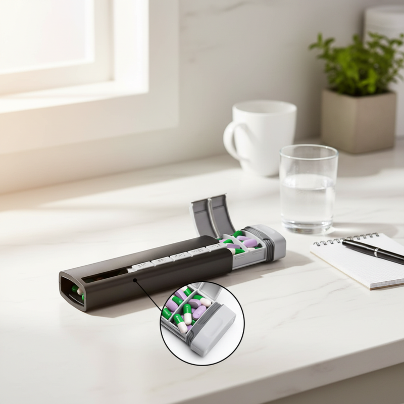 Pill Box Premium Aluminum Travel Pill