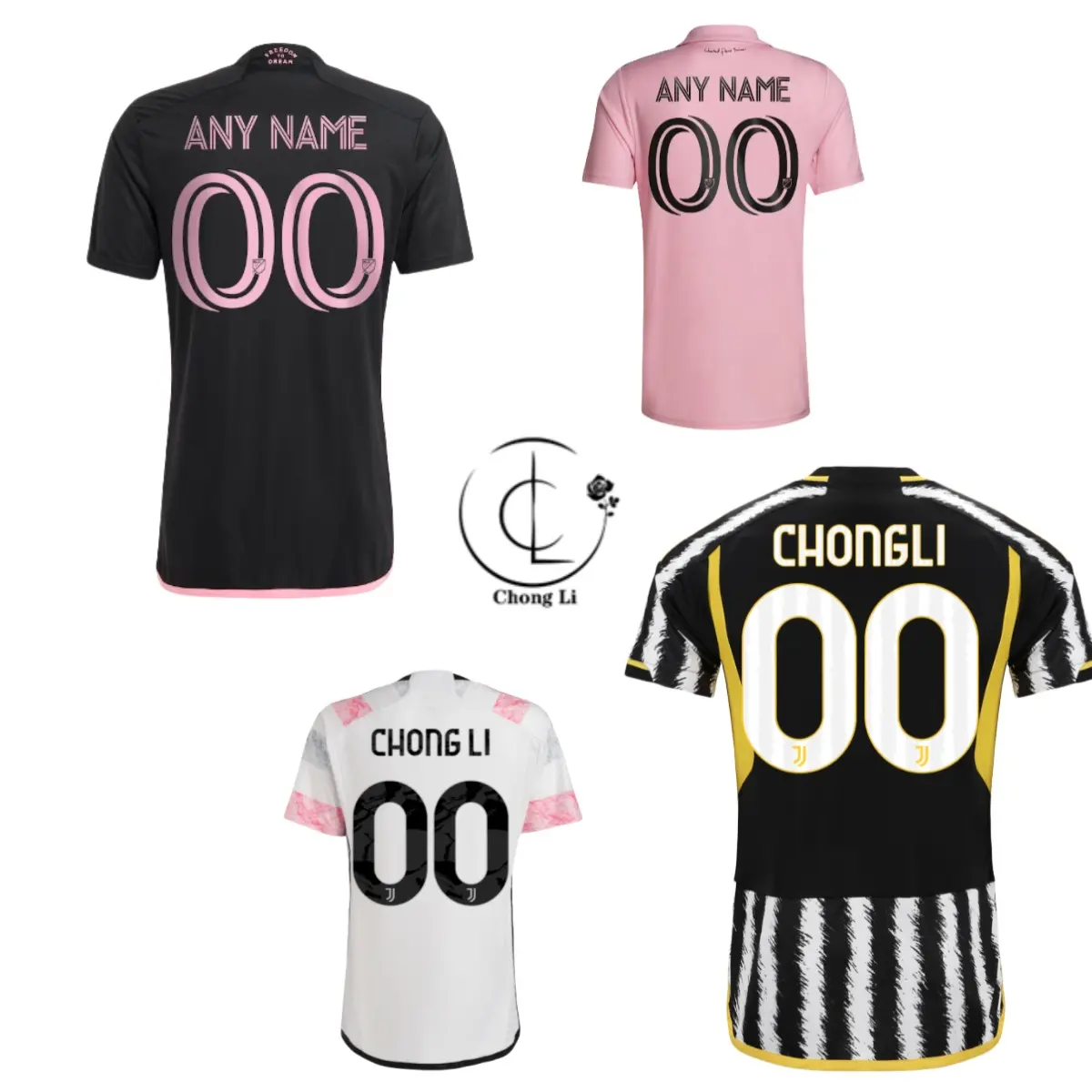 Camiseta de fútbol rosa y negro 2023, camiseta de fútbol superior, uniforme de fútbol personalizado de alta calidad