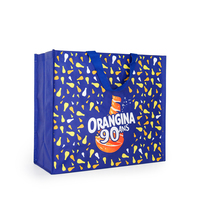 Sac fourre-tout de taille moyenne en PP tissé laminé, écologique, recyclé, réutilisable, avec poignées en sangle PP, fermeture personnalisée, logo personnalisé, couleur personnalisée