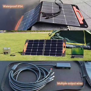 Chargeur de cellule <span class=keywords><strong>solaire</strong></span> 100W avec sorties USB <span class=keywords><strong>Panneau</strong></span> <span class=keywords><strong>solaire</strong></span> pliable portable pour centrale électrique 240/300/500/1000/1500w <span class=keywords><strong>Camping</strong></span> Usage domestique - Product Image 3