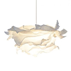 Lustre nuage nordique minimaliste moderne, source de lumière LED E26, abat-jour rond en papier à tête unique pour salon - Product Image 5