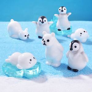 CHENXI figuritas Mini resina osos polares pingüinos glaciar para jardín Micro paisaje acuario casa de muñecas decoraciones - Product Image 1