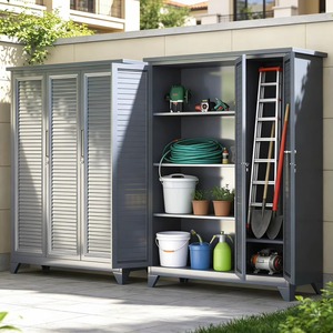 <span class=keywords><strong>Armoire</strong></span> <span class=keywords><strong>de</strong></span> rangement extérieure 1200x1200x500 |   <span class=keywords><strong>Armoire</strong></span> <span class=keywords><strong>de</strong></span> rangement <span class=keywords><strong>pour</strong></span> outils <span class=keywords><strong>de</strong></span> <span class=keywords><strong>jardin</strong></span>, étanche et résistante au soleil, avec 3 portes à persiennes, <span class=keywords><strong>pour</strong></span> patio et cour - Product Image 3