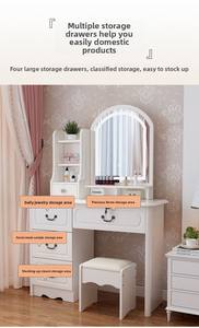 Juego de Muebles Modernos para Dormitorio con Tocador de Luces y Espejo Diseños de Mesa de Maquillaje para Uso en Apartamentos - Product Image 4