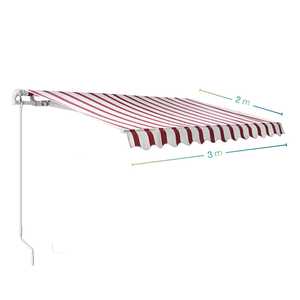 Tenda da Sole a Barra Quadrata Manuale 300x200 cm con Bracci Estensibili Inclinazione 35 Gradi - Product Image 2