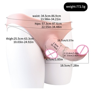 FAAK Silicone Wearable <b>Dildo</b> Panties Briefs Cock Enlargement Elastic Harness Strap-On Hollow <b>Dildo</b> Penis Sleeve Sex Toys for Men - Product Image 6