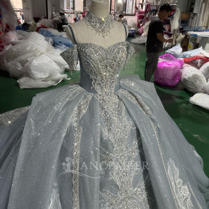 सफेद नीले क्विंनेरा पोशाक मिठाई 15 क्विंनेरा फूल वेस्टिडो डे 15 एनोस अनुक्रमित बीडिंग फीता शाम पार्टी पोशाक x173 - Product Image 3