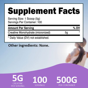 Poudre de monohydrate de créatine de marque privée augmente la construction musculaire et le gain de poids avant l'exercice, poudre de protéine de lactosérum de gym - Product Image 2