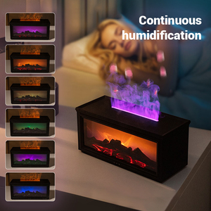 Điện lò sưởi không khí tạo độ ẩm với 7-màu <span class=keywords><strong>LED</strong></span> ngọn lửa ánh sáng siêu âm mát sương tạo độ ẩm hương thơm khuếch tán cho khách sạn nhà - Product Image 2