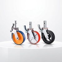 Roulettes de chantier pivotantes en fonte robuste de 8 pouces avec frein Total Lock, capacité 1500 LBS, pour usage en construction