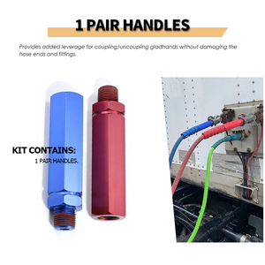 Grips Gladhand en aluminium Jeu de poignées de rallonge rouge bleu pour les remorques de camions Attelage plus facile - Product Image 5