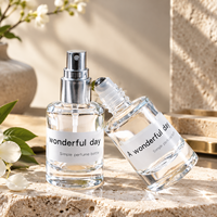 Atomiseur de parfum en verre de 10 ml avec capuchon en bois, rechargeable, vaporisateur à fine brume ou roll-on, logo sérigraphié pour le transfert de parfum
