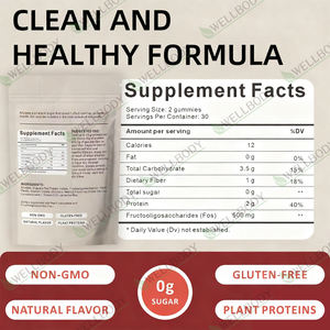 Wellbehey פרטי תווית חלבון gummy ממתקים halal למבוגרים ספורט טבעי להגביר את אימון קדם תוספי חלבון טבעוני - Product Image 5