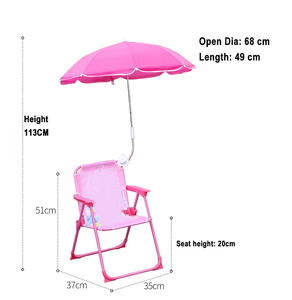 Commercio all'ingrosso <span class=keywords><strong>portatile</strong></span> all'aperto Picnic pieghevole reclinato leggero campeggio pieghevole bambini <span class=keywords><strong>sedia</strong></span> a spiaggia con ombrello - Product Image 2