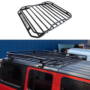 Bagages de transporteur de cargaison de galerie de toit de panier de dessus rigide noir <span class=keywords><strong>pour</strong></span> Jeep Wrangler JK JL Gladiator JT 2007 + JL1297 - Product Image 1