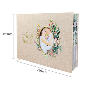 Buku Tamu Pernikahan Modern dengan Sampul Linen Kustom, untuk Resepsi, Pesta Pertunangan, Bridal Shower, Tanda Tangan, Kenang-kenangan, Jurnal - Product Image 2