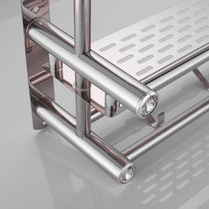 <span class=keywords><strong>Toallero</strong></span> de Esquina de Acero Inoxidable de Dos Niveles para Baño de Hotel, con Instalación en Pared, Diseño Moderno - Product Image 2