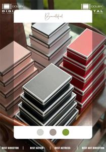 Gedrukte monochrome kartonnen rechthoekige set van 5 bloemen cadeaudoosjes vierkante opbergdoos cadeauverpakking - Product Image 2