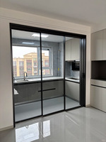 Porte coulissante en verre en alliage d'aluminium Alufront certifiée NFRC, style européen, étanche, pour cuisine, salle de bain, balcon, villa