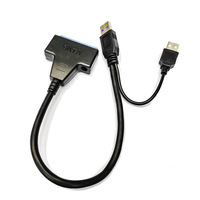 Kabel Hard Disk Drive 40cm Tembaga Murni Sata 7+15 Pin ke USB 3.0 Kabel SATA 22 Pin untuk Transfer Data dan Catu Daya