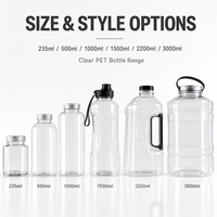 Bouteille d'eau minérale en PET grande capacité 235ml-3000ml, seau en plastique