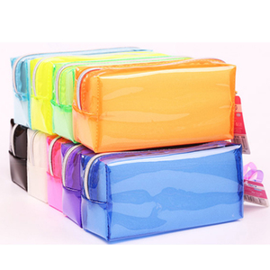 transparent PVC plastic custom Printed Pencil box Blank School clear waterproof Pencil case Pouch plastic pencil box