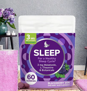 <span class=keywords><strong>Caramelle</strong></span> Gommose per il Sonno, 60 Pezzi, Supporto Occasionale per il Sonno, 3 mg di Melatonina, L-Teanina, Camomilla, Melissa, ai Gusti di Mirtillo - Product Image 1