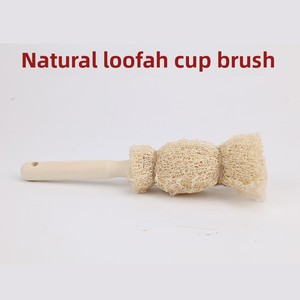 Utensilios de Limpieza Doméstica de Madera Natural: Cepillo de Luffa para Tazas y Biberones, Diseño Antiadherente y Resistente al Aceite para Uso en Platos y Baños - Product Image 4