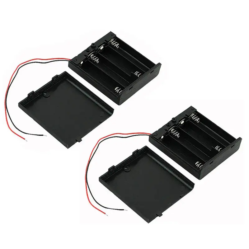 4 x 1.5V AA Plastic Case With Wire Lead 4 AA Plastic Battery Holder
