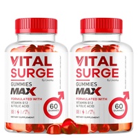 Complément alimentaire pour hommes OEM en forme de gommes Vital Surge, gommes pour hommes pour maintenir la force, l'endurance et la vitalité, gommes au collagène et aux vitamines