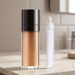 Pot cosmétique élégant en verre acrylique, flacon en plastique au design personnalisé pour l'emballage des soins de la peau, le stockage des produits de beauté, présentoir haut de gamme - Product Image 3