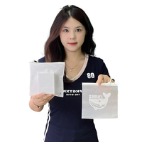 Sac à fermeture éclair en plastique givré semi-transparent avec impression personnalisée pour vêtements et accessoires