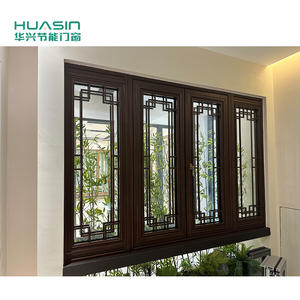 <span class=keywords><strong>Ventanas</strong></span> abatibles de madera con revestimiento de aluminio directo de fábrica de HUASIN con rotura térmica y vidrio Low E para edificios residenciales - Product Image 1