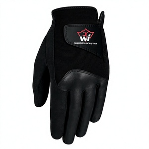 Gant de golf en cuir véritable de haute qualité, aspect cuir blanc, panneaux noirs, design respirant pour une meilleure adhérence, fermeture auto-agrippante, unisexe - Product Image 3