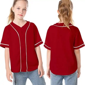 Camisetas de Béisbol para Niños con Cuello y Logotipo Personalizado Cosido, con Etiqueta Personalizada - Product Image 1
