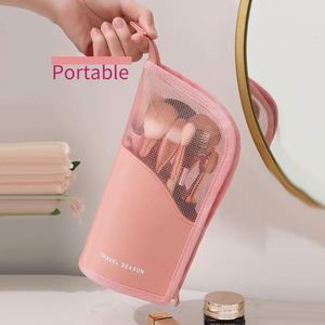 Stand Cosmetic Bag for Women Clear Zipper <b>Makeup</b> <b>Case</b> Travel Female <b>Makeup</b> Brush Holder Organizer Toiletry Bag Storage Bag - Product Image 2