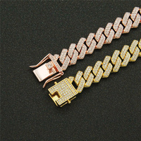Bracelet cubain en forme de I, argenté et entièrement pavé de strass