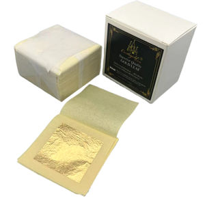 4.33 X 4.33 cm 24 K 99% Emas Asli yang Dapat Dimakan, Sehat, dan Mewah untuk Dekorasi Anggur dan Kopi Lembaran Foil Emas yang Dapat Dimakan - Product Image 5