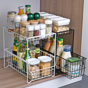 Home Organisation Regale Pull Schiebe schubladen Badezimmer Küchen schrank Gewürz halter Racks Under Sink Organizer und Lagerung