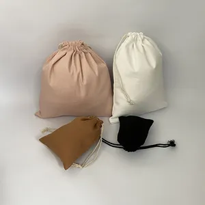 Recyclable recycled cotton product bag Organic Cotton Dust Bags For Handbags Luxury Linen Drawstring Bags For Gift