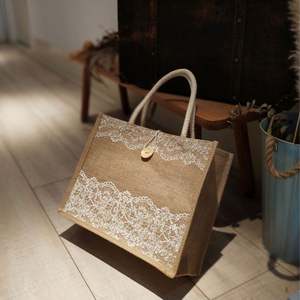 Wholesale Eco-Friendly Custom Logo Laminated Reusable Plain Gunny <b>Jute</b> Burlap <b>Tote</b> <b>Bag</b> - Product Image 6