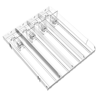 Poussoir pour présentoir à cigarettes, présentoir à cigarettes avec plateaux poussoirs pour paquets