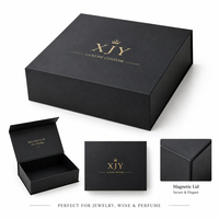 XJY Scatola Regalo di Lusso Personalizzata con Logo, Rigida e Pieghevole con Coperchio Magnetico per Gioielli, Vino e Profumi