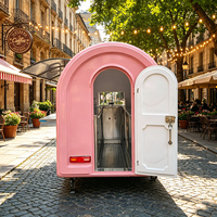 Petite remorque alimentaire Goeasy en aluminium et fibre de verre, chariot à snacks rose, mini camion de cuisine pour bonbons, glaces, pizzas, café, jus