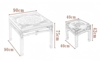 Ensemble table et chaises de salle à manger rectangulaires en bois massif vintage, peintes à la main, style tibétain-mongol, meubles portables pour villa et maison
