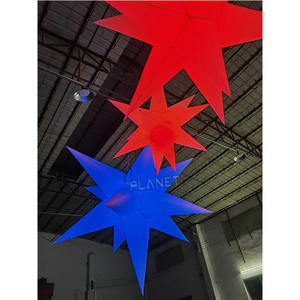 Заводская цена, красивые светящиеся светодиодные звезды, декоративные молнии, многоцветные подвесные надувные звезды, светодиод - Product Image 6