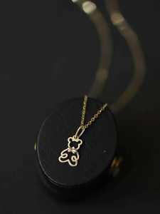 Colgante/Dije de Oro Amarillo GOL Dtutu al por Mayor con Lazo y Pequeños Dijes de Oso, Joyería Unisex de Moda para Fiestas, Modelo Kj448 - Product Image 5