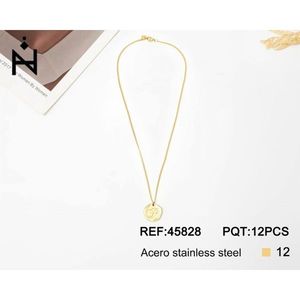 Collier en acier inoxydable P, pendentif lettre simple face de 1,9 cm, tendance - Product Image 3