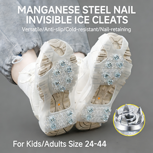 Crampons invisibles en acier au manganèse, couvre-chaussures antidérapants résistants au froid en caoutchouc souple TPE, tailles <span class=keywords><strong>24</strong></span>-44 - Product Image 1